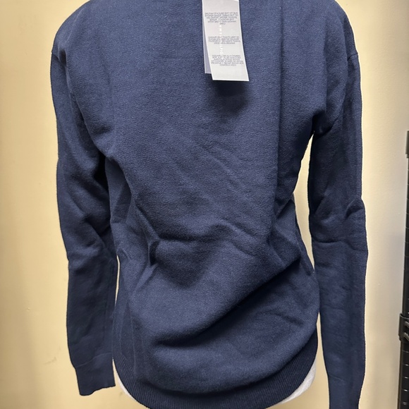 NWT! Tommy Hilfiger Women's Knit Sweater Crewneck Cotton In Navy Size XS - Picture 3 of 5